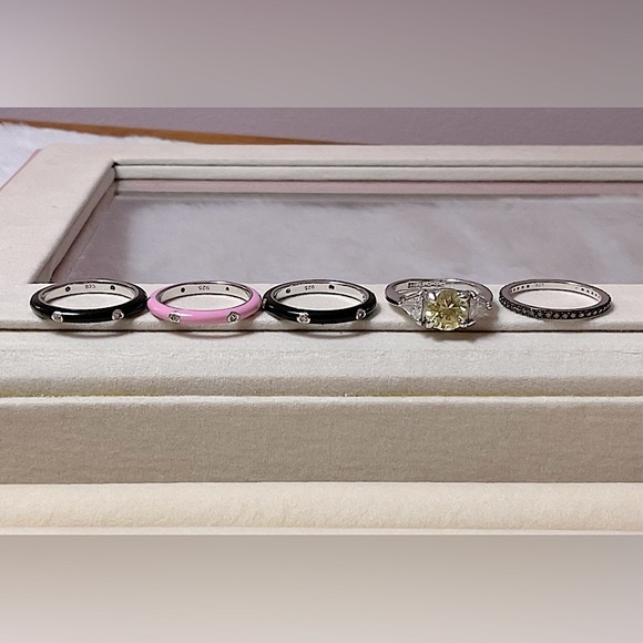 Set of 5 rings .925 silver size 5 - Picture 3 of 5